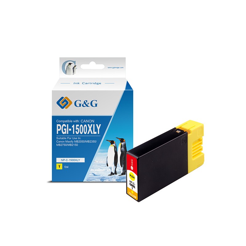 G&G kompatibilní ink s PGI 1500XL, NP-C-1500XLY/C, yellow
