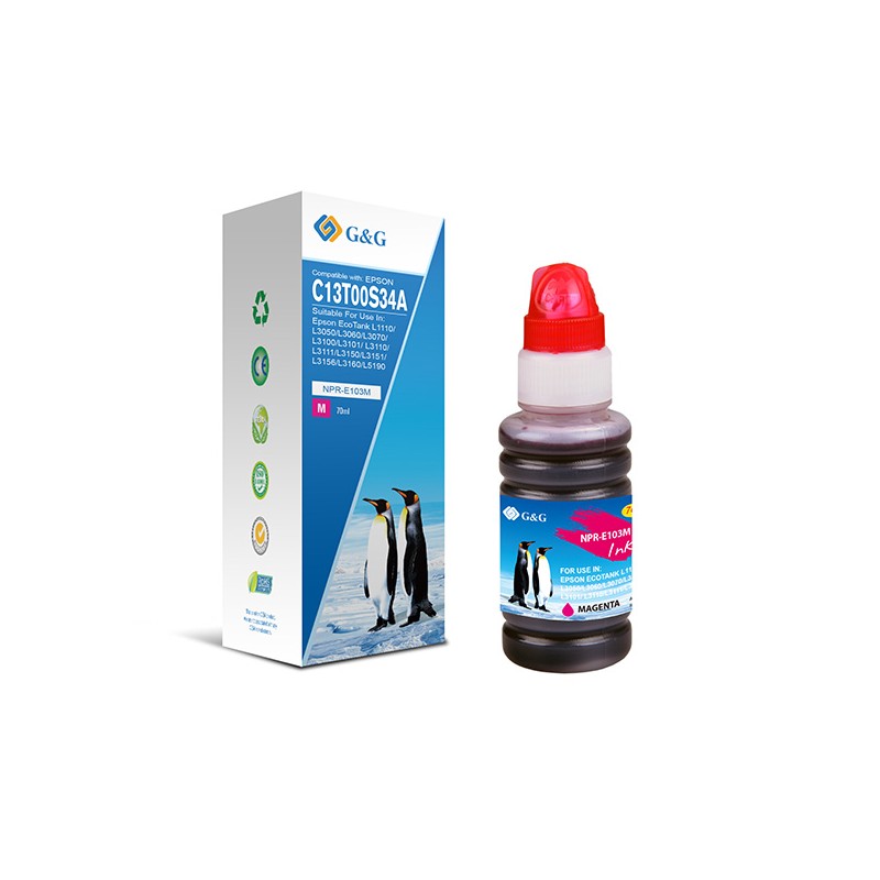 G&G kompatibilní ink s C13T00S34A, NPR-E103M-70ml-B, magenta