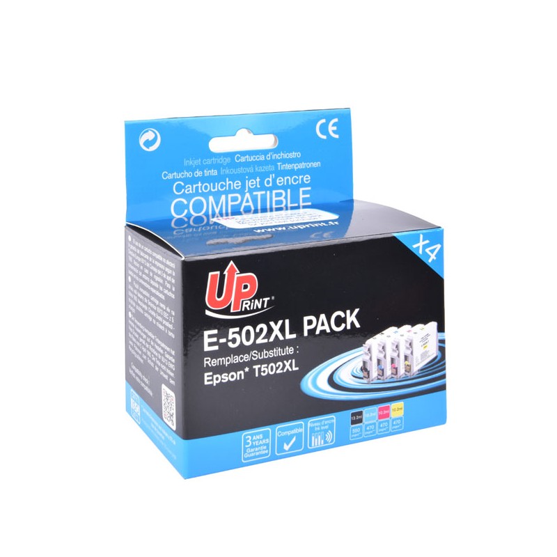UPrint kompatibilní ink s C13T02W64010, 502XL, T02W640, E-502XL-PACK, CMYK, 1x550 + 3x470str., 1x13.2+3x10.2ml
