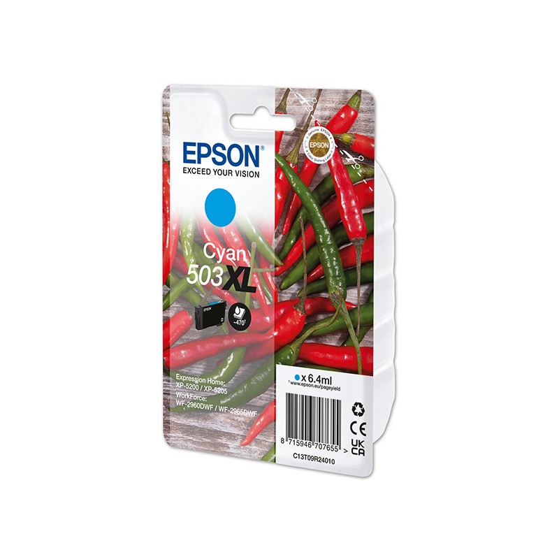Epson originální ink C13T09R24010, T09R240, 503XL, cyan, 6.4ml