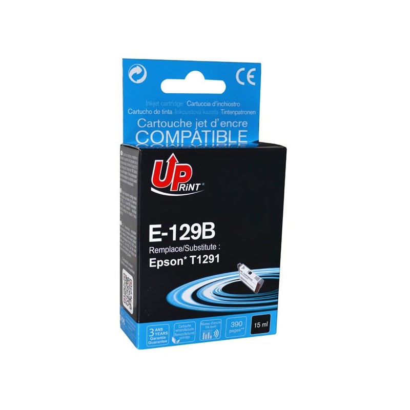 UPrint kompatibilní ink s C13T12914010, T1291, E-129B, black, 14ml