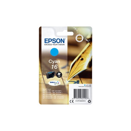 Epson originální ink C13T16224022, T162240, cyan, 3.1ml