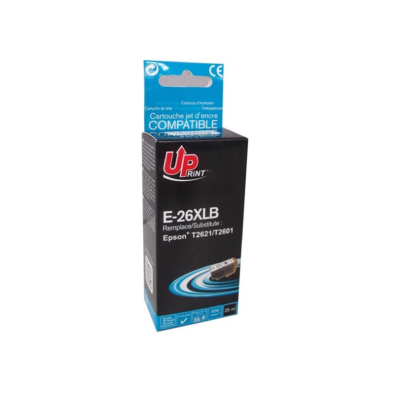 UPrint kompatibilní ink s C13T26214010, T262140, 26XL, E-26XLB, black, 500str., 25ml