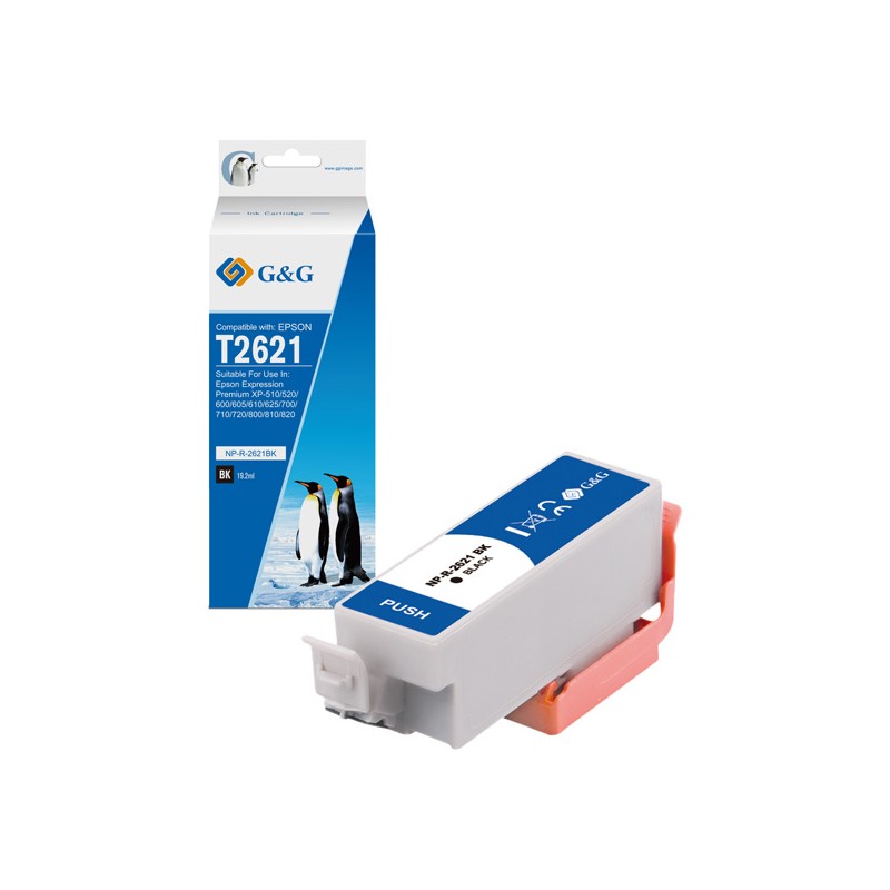 G&G kompatibilní ink s C13T26214012, NP-R-2621BK, black