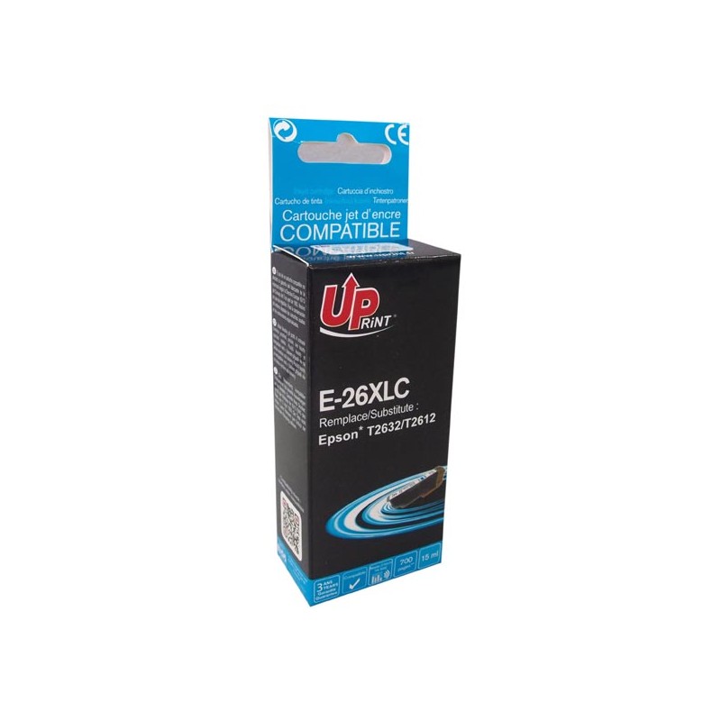 UPrint kompatibilní ink s C13T26324010, T263240, 26XL, E-26XLC, cyan, 700str., 15ml