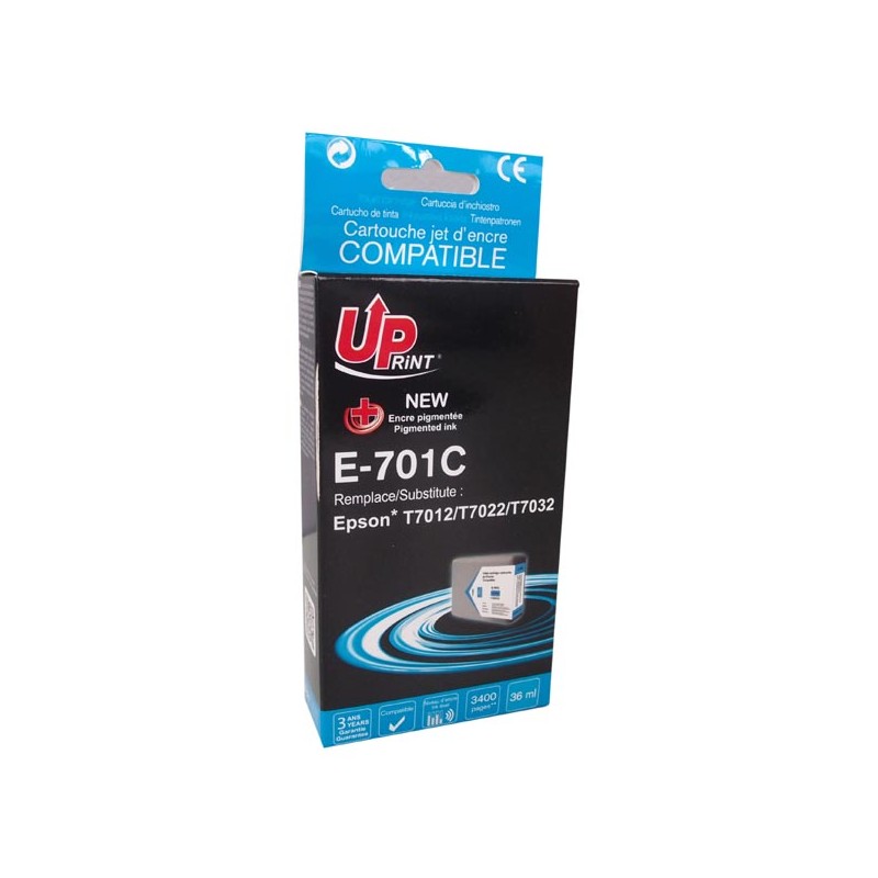 UPrint kompatibilní ink s C13T70124010, E-701C, cyan, 3200str., 36ml, XXL