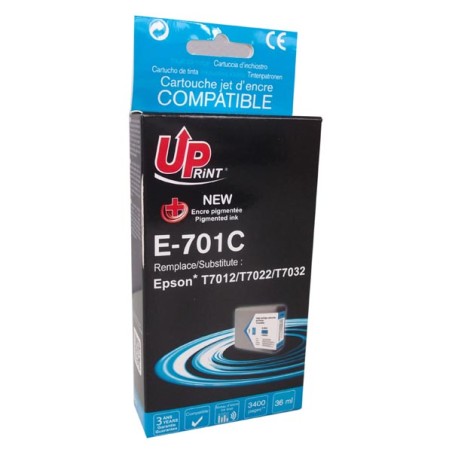 UPrint kompatibilní ink s C13T70124010, E-701C, cyan, 3200str., 36ml, XXL