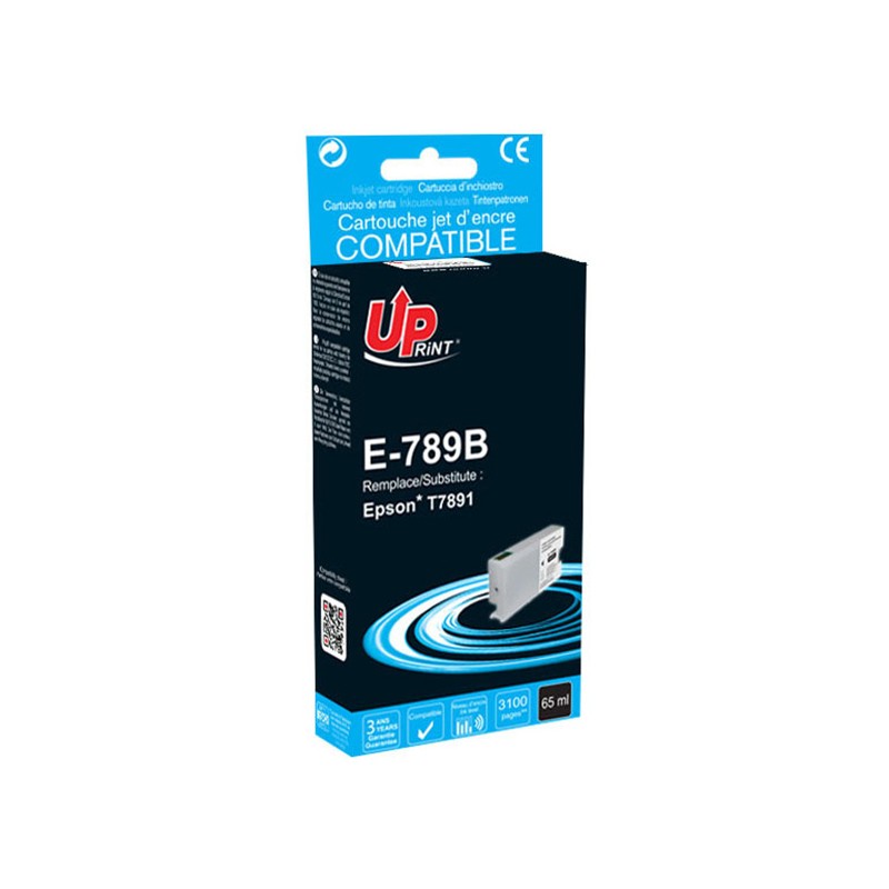 UPrint kompatibilní ink s C13T789140, T789, XXL, E-789B, black, 3100str., 65ml