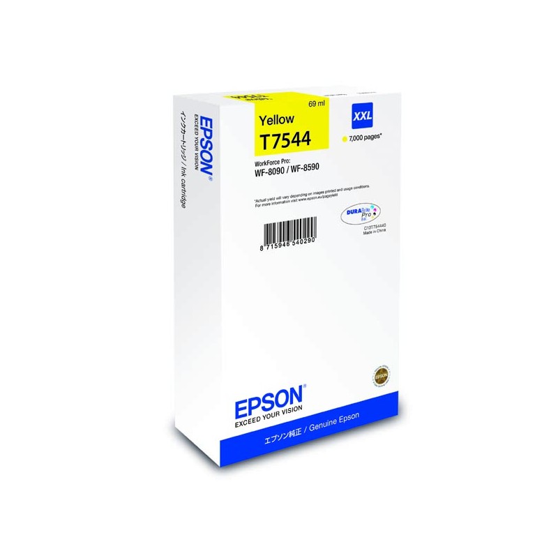 Epson originální ink C13T754440, T7544, XXL, yellow, 69ml