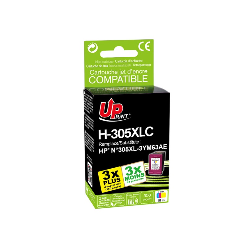UPrint kompatibilní ink s 3YM63AE, HP 305XL, H-305XLCL, Tri-colour, 350str., High yield