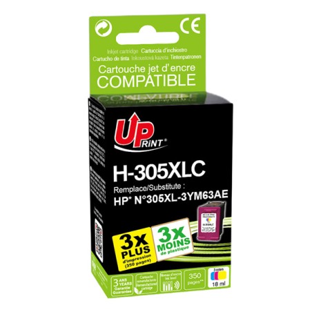 UPrint kompatibilní ink s 3YM63AE, HP 305XL, H-305XLCL, Tri-colour, 350str., High yield