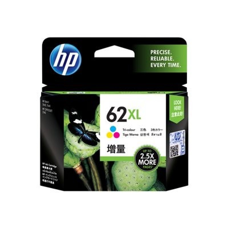 HP 62XL High Yield Tri-color Original Ink Cartridge (415 pages)