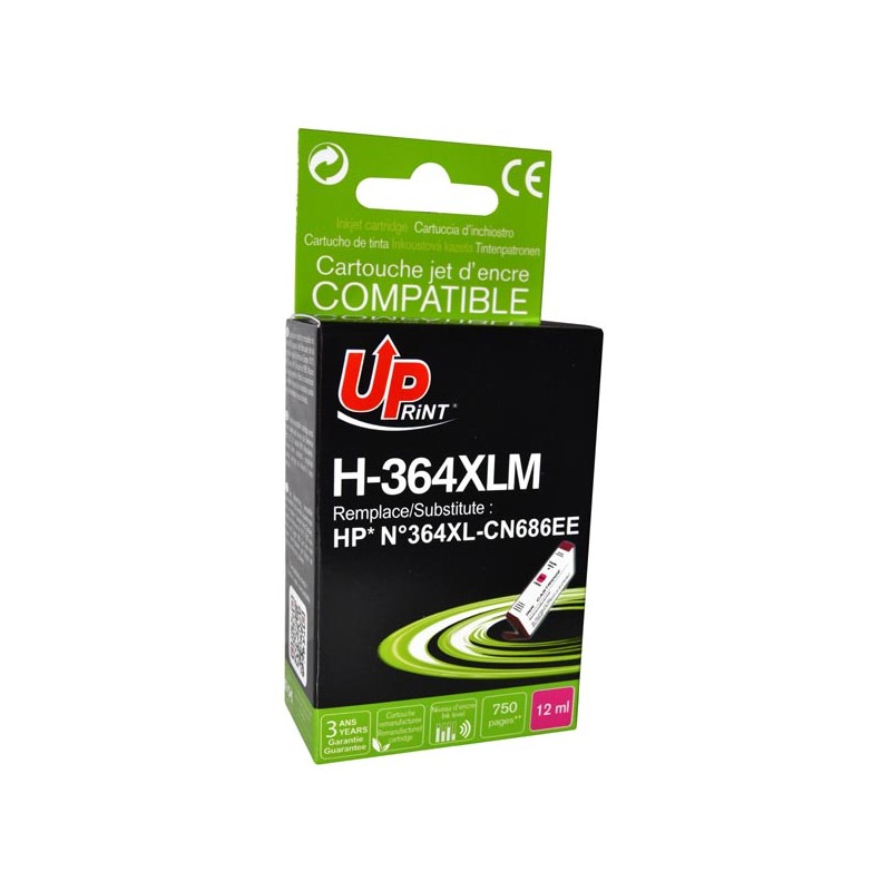 UPrint kompatibilní ink s CB324EE, CN686EE, HP 364XL, H-364XLM, magenta, 12ml, s čipem