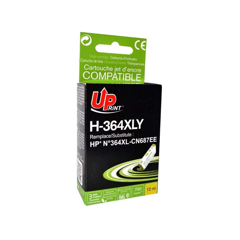 UPrint kompatibilní ink s CB325EE, CN687EE, HP 364XL, H-364XLY, yellow, 12ml, s čipem