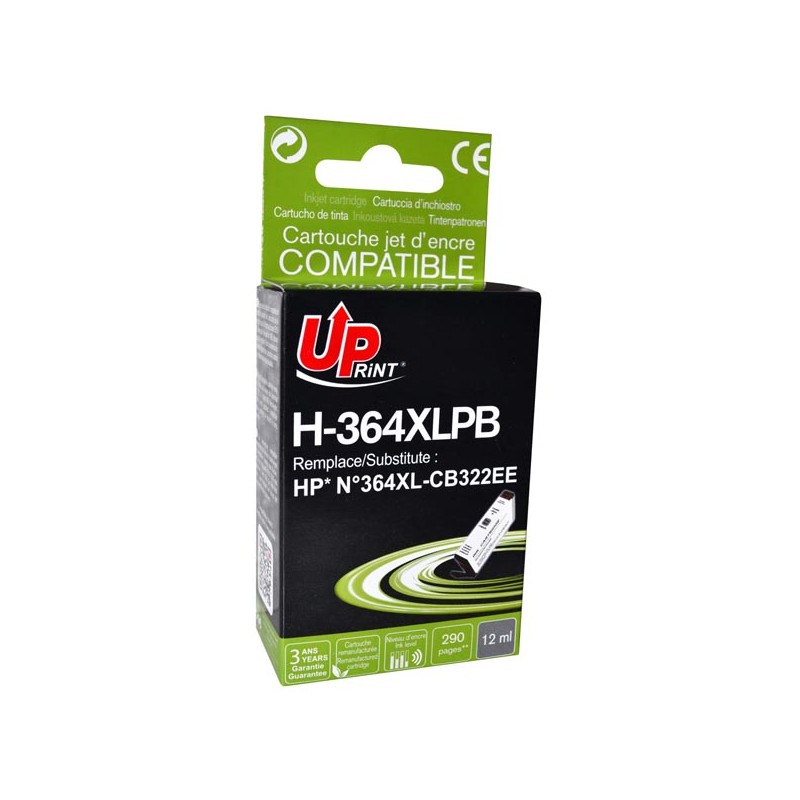 UPrint kompatibilní ink s CB317EE, CB322EE, HP 364, H-364XL-PB, photo black, 12ml