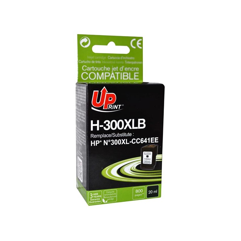 UPrint kompatibilní ink s CC641EE, HP 300XL, H-300XL-B, black, 19ml