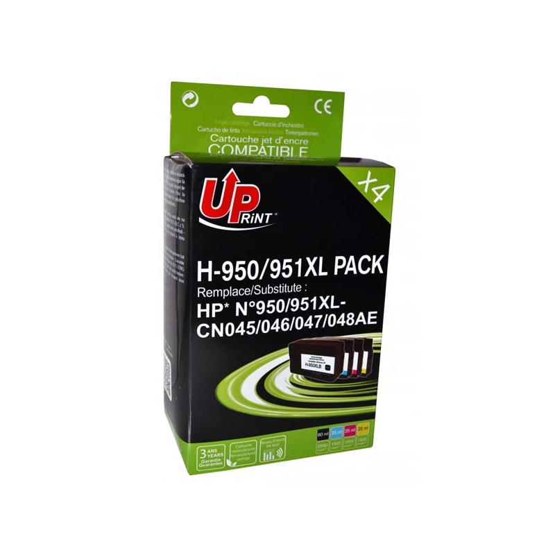 UPrint kompatibilní ink s CN045AE, HP 950XL/951XL, H-950/951XL, 1xblack/1xcyan/1xmagenta/1xyellow, 2500+3x1500str., 80+3x25ml