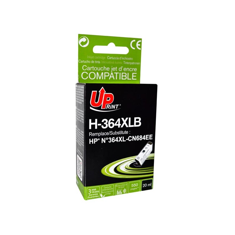 UPrint kompatibilní ink s CN684EE, HP 364XL, H-364XLB, black, 20ml, s čipem