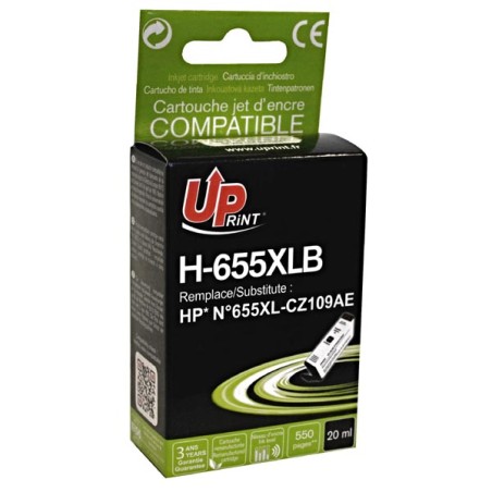 UPrint kompatibilní ink s CZ109AE, HP 655, H-655XLB, black, 550str., 20ml
