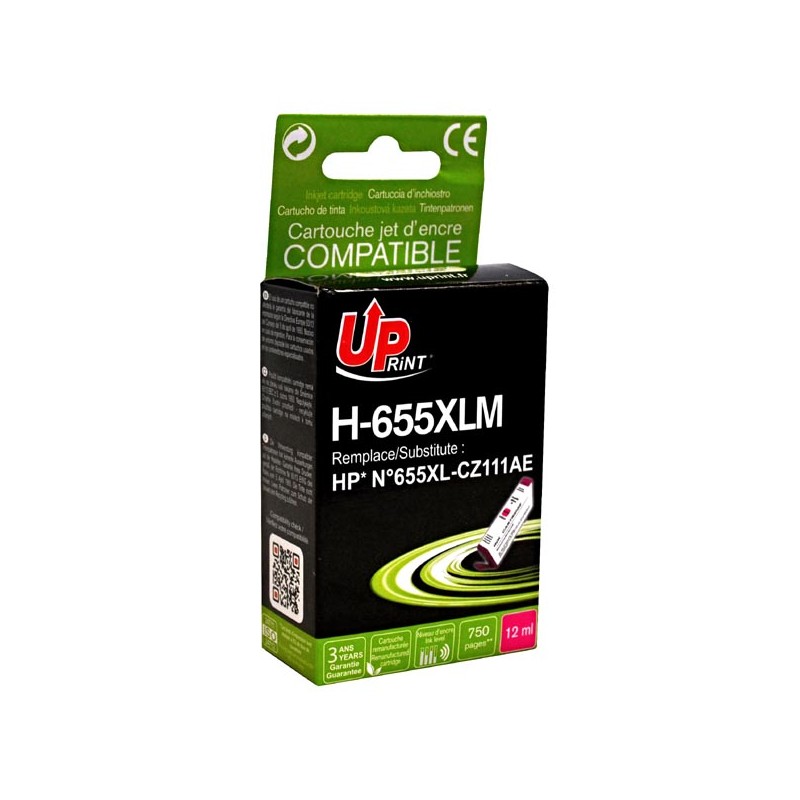 UPrint kompatibilní ink s CZ111AE, HP 655, H-655XLM, magenta, 750str., 12ml