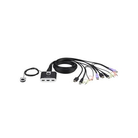 ATEN 2-port HDMI KVM USB2.0 mini, audio, 1.2m kabely, DO