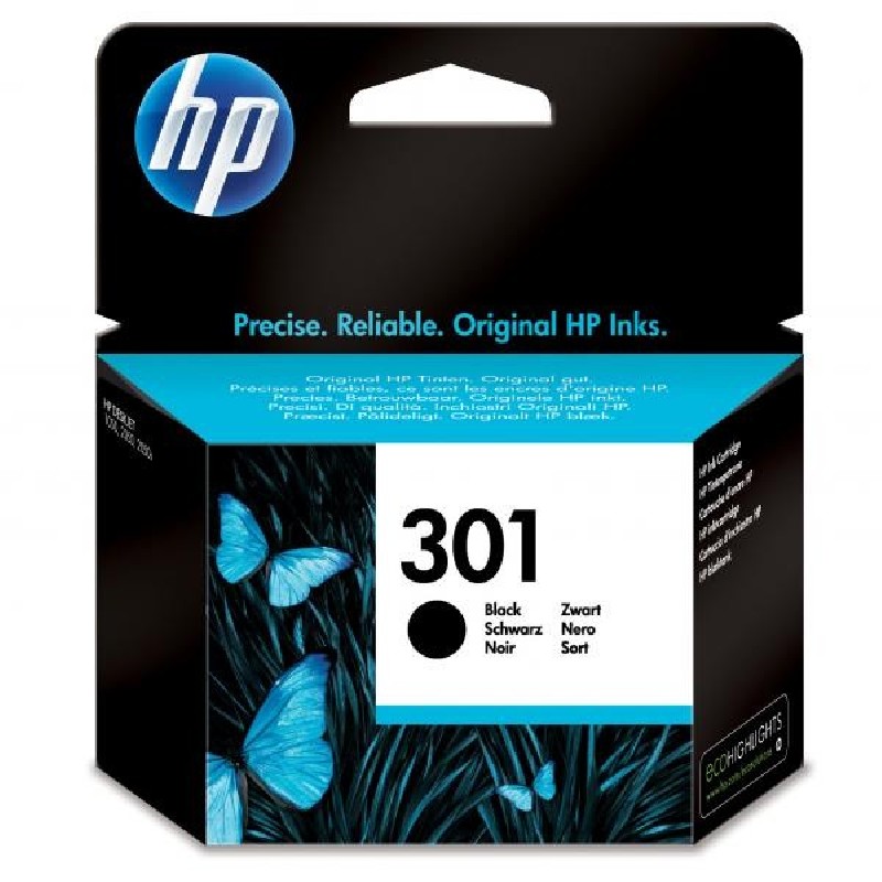 HP 301 Black Ink Cart, 3 ml, CH561EE (190 pages)