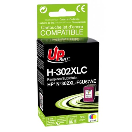 UPrint kompatibilní ink s F6U67AE, HP 302XL, H-302XLCL, color, 400str., 18ml