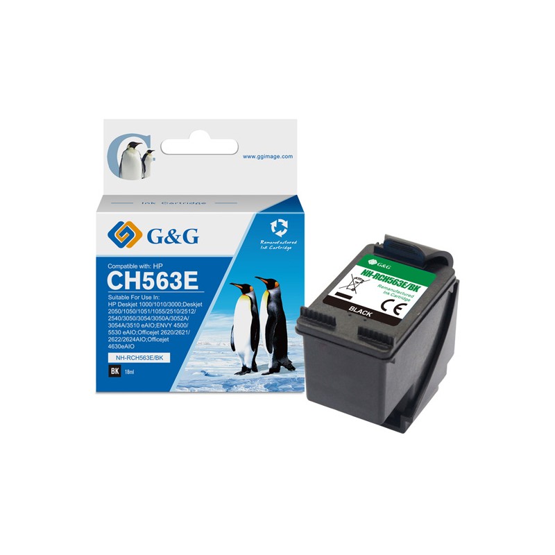 G&G kompatibilní ink s CH563EE, HP 301XL, NH-RC563BK, black, 18ml, ml