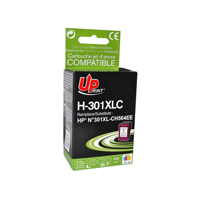 UPrint kompatibilní ink s CH564EE, HP 301XL, H-301XLC, color, 450str., 21ml