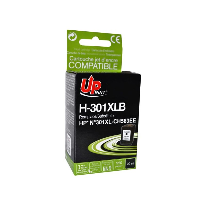UPrint kompatibilní ink s CH563EE, HP 301XL, H-301XLB, black, 520str., 20ml