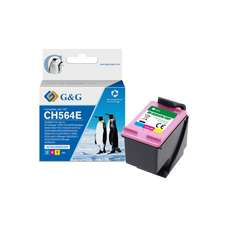 G&G kompatibilní ink s CH564EE, HP 301XL, NH-RC564C, color, 18ml, ml