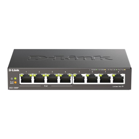 D-Link DGS-1008P 8-port Gigabit Desktop Switch, 4 porty PoE