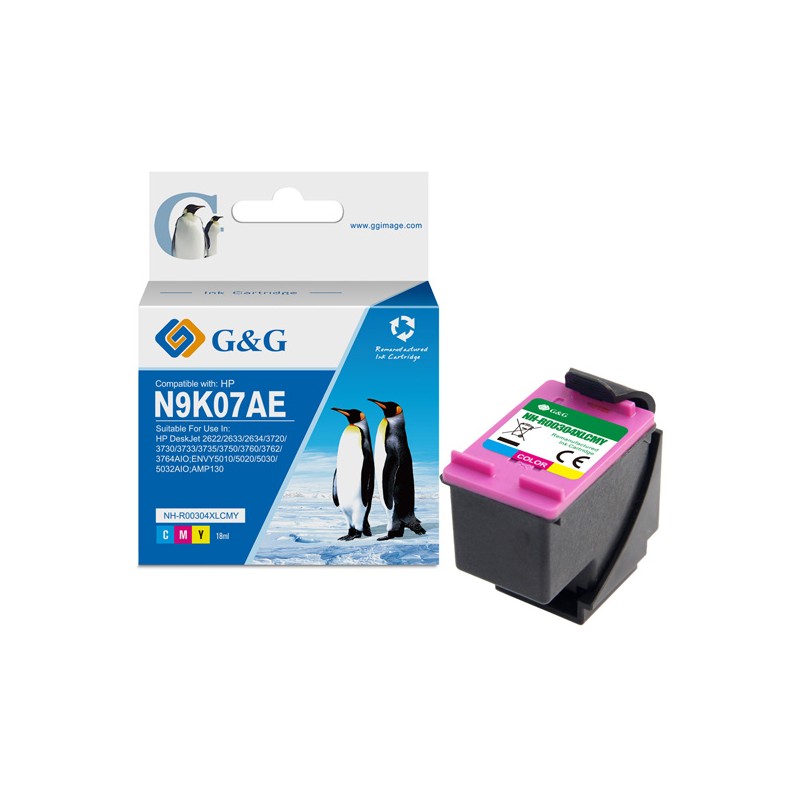 G&G kompatibilní ink s N9K07AE, HP 304XL, NH-RC304XLCMY, CMY, 18ml, ml
