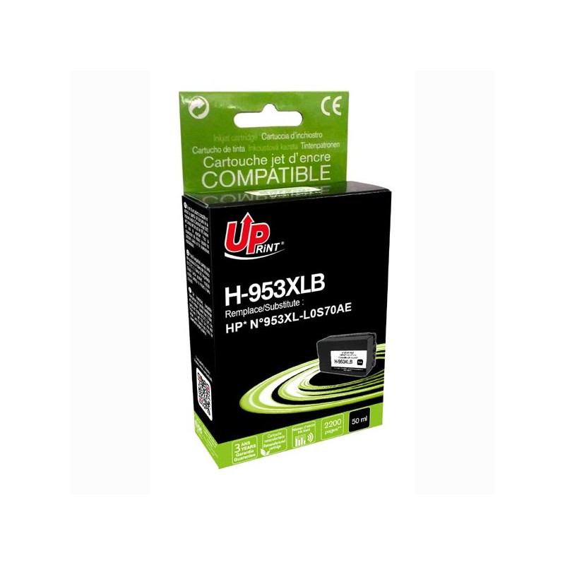 UPrint kompatibilní ink s L0S70AE, HP 953XL, H-953XLB, black, 2200str., 50ml, high capacity