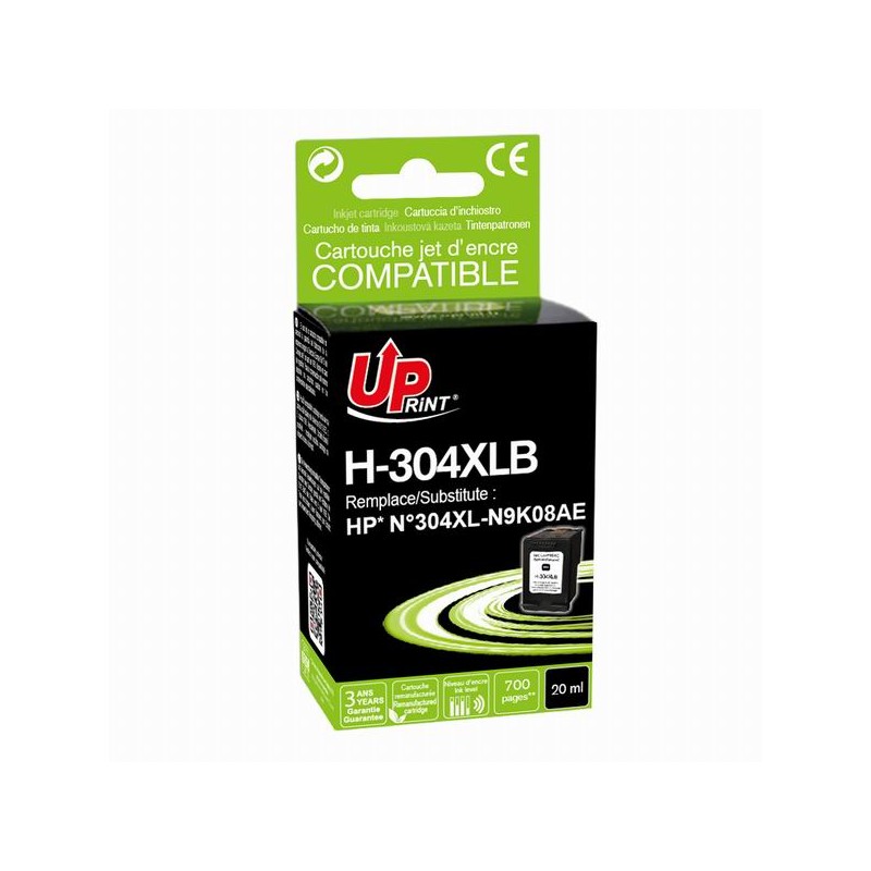 UPrint kompatibilní ink s N9K08AE, HP 304XL, H-304XLB, black, 700str., 20ml
