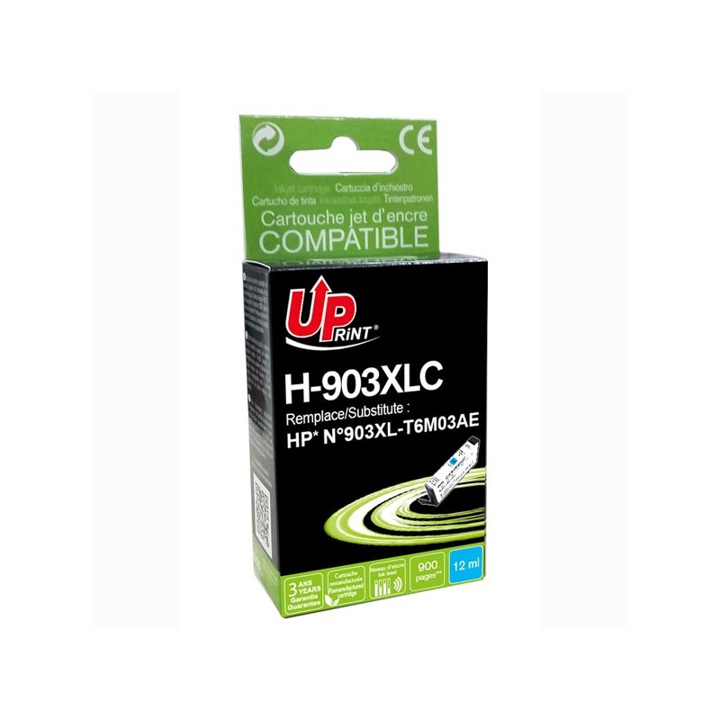 UPrint kompatibilní ink s T6M03AE, HP 903XL, H-903XLC, cyan, 900str., 12ml, high capacity