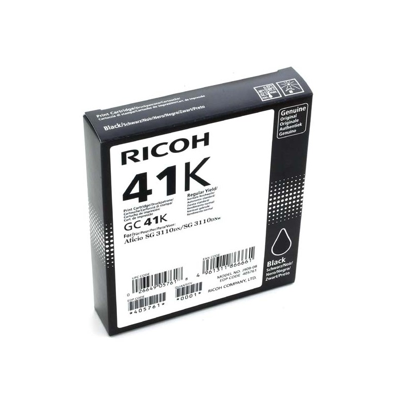Ricoh originální gelová náplň 405761, GC41HK, black, 2500str.