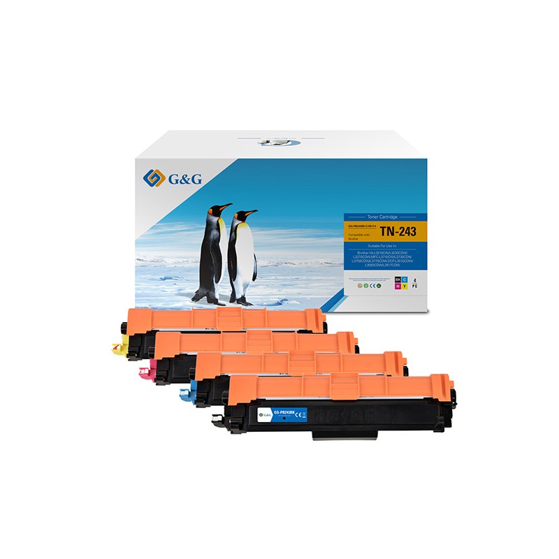 G&G kompatibilní toner s Brother TN243CMYK, NT-PB243BK/C/M/Y-4, CMYK, 1000str.