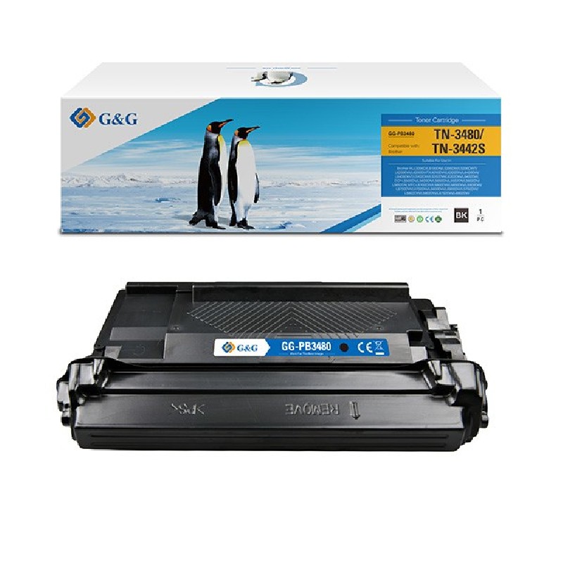 G&G kompatibilní toner s Brother TN3480, NT-PB3480, black, 8000str., poškozený obal typ B