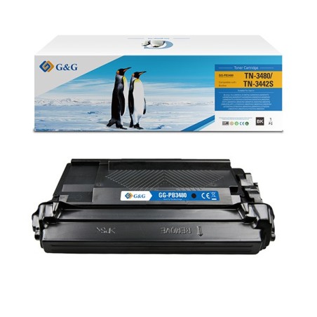 G&G kompatibilní toner s Brother TN3480, NT-PB3480, black, 8000str., poškozený obal typ B