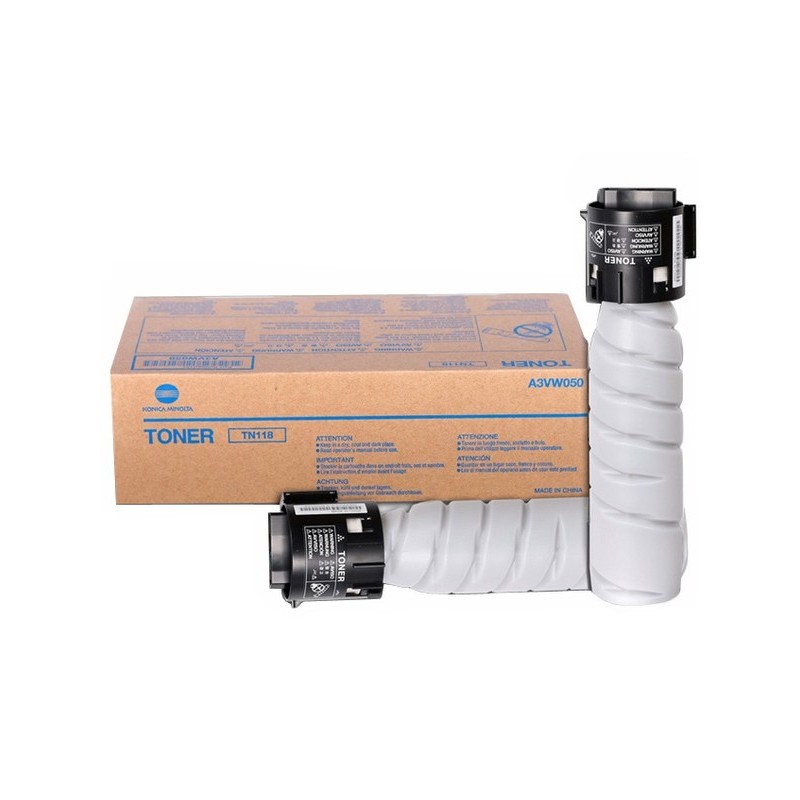 Konica Minolta originální toner TN118, A3VW050, A3VW051, black, 24000 (2x12000)str., 2x281,5g