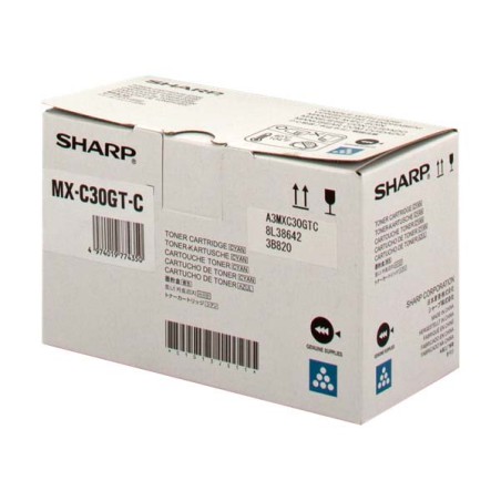 Sharp originální toner MX-C30GTC, cyan, 6000str.