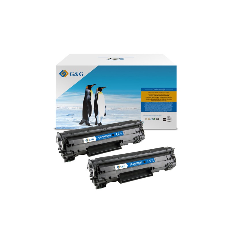 G&G kompatibilní toner s HP CB435A, CB436A, CE285A, CE278A, Canon CRG128, NT-PH435CUU, HP 35A, black, 2000str.
