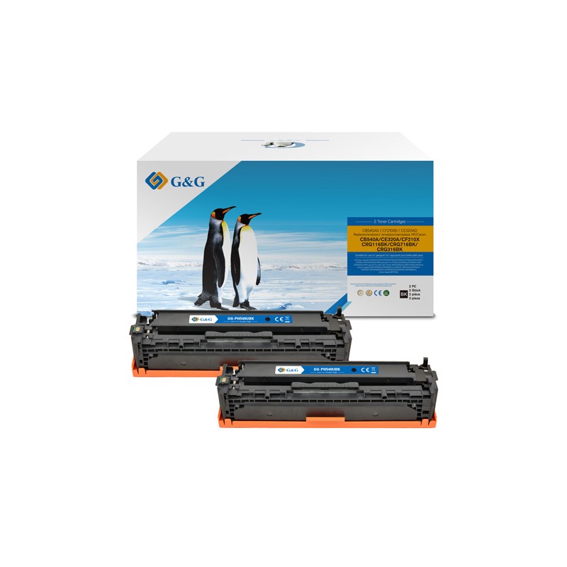 G&G kompatibilní toner s HP CB540A, CE320A, CF210X, Canon CRG116, CRG716, C, NT-PH540UBK, HP 125A, black, 2200str.