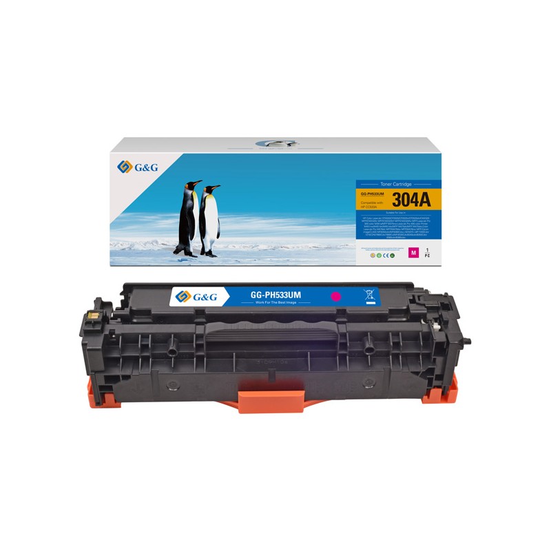 G&G kompatibilní toner s HP CC533A, CE413A, CF383A, Canon CRG118, CRG718, C, NT-PH533UM, HP 304A, magenta, 2800str.