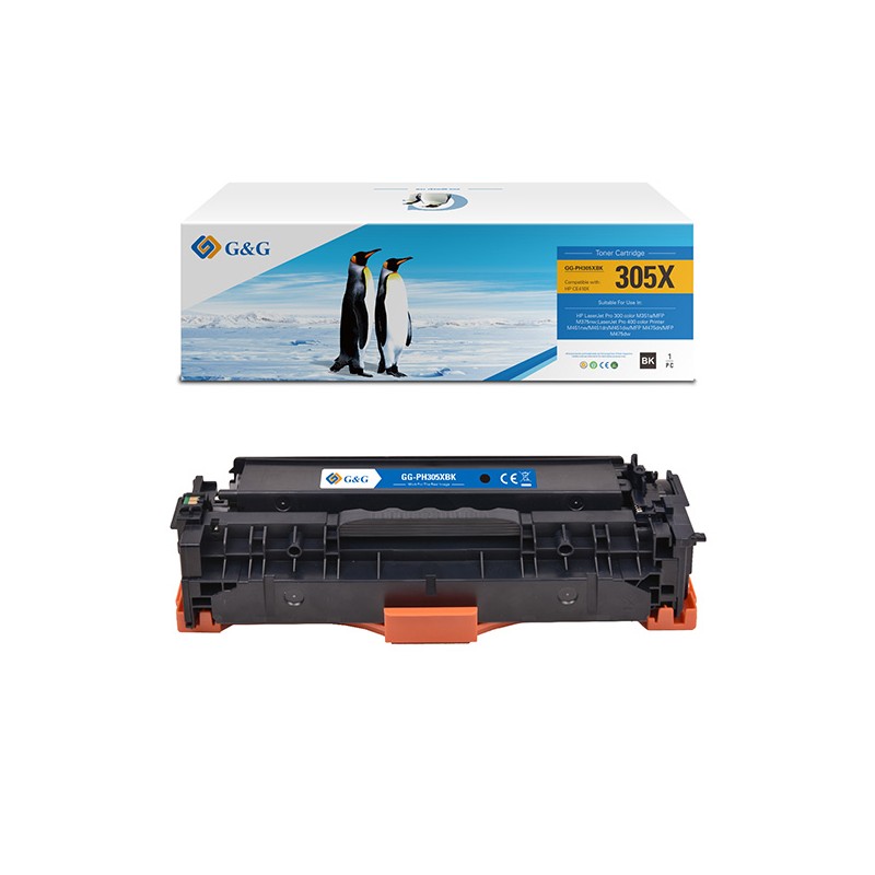 G&G kompatibilní toner s HP CE410X, NT-PH305XBK(CE410X), HP 305X, black, 4000str.