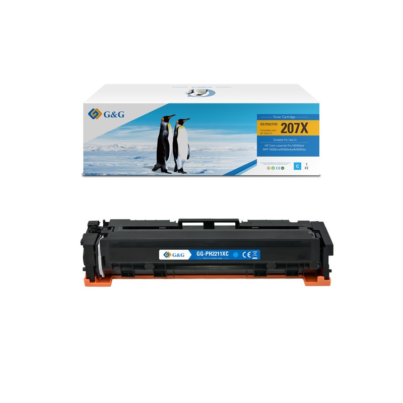 G&G kompatibilní toner s HP W2211X, NT-PH2211XC, HP 207X, cyan, 2450str.