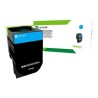 Lexmark originální toner 70C2XCE, cyan, 4000str., extra high capacity