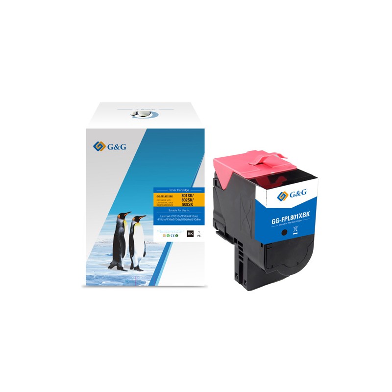 G&G kompatibilní toner s Lexmark 80C2SK0, NT-FPL801XBK-A, black, 2500str.