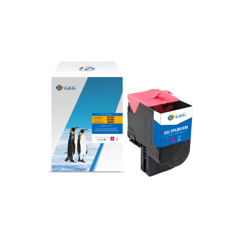 G&G kompatibilní toner s Lexmark 80C2SM0, NT-FPL801XM-A, magenta, 2000str.